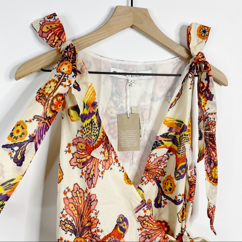 Madewell Banjanan Tropical Floral Wrap Midi Dress - Picture 8 of 14